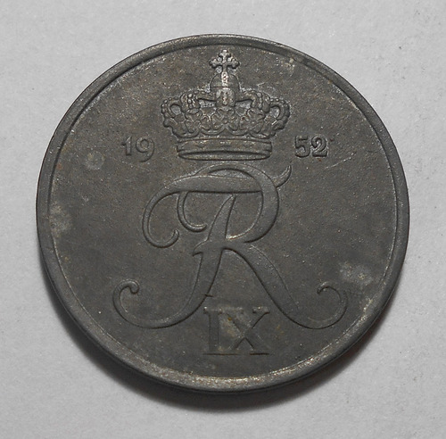 Dinamarca Escasos 5 Ore 1952 - Frederik Ix - Km#843.1