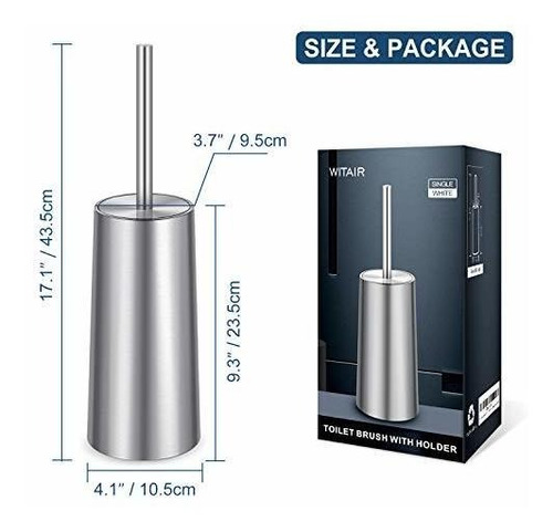 Witair Escobilla De Inodoro Y Soporte, Acero Inoxidable 304