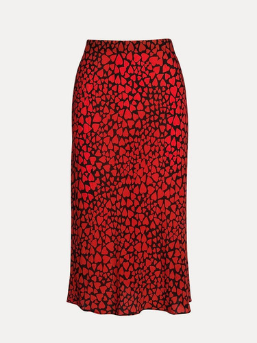 Falda Midi De Cintura Alta Con Estampado Vintage