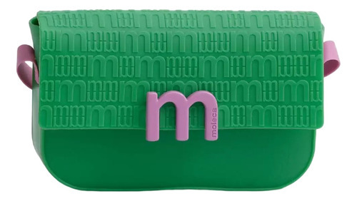 Bolsa transversal Moleca Bolsa Moleca  Logo Frontal de pvc  verde alças de cor preto