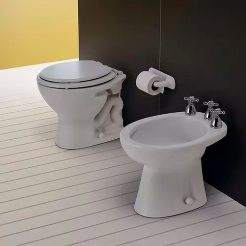 Imagen 2 de 9 de Inodoro Loza Mochila Colgar Tapa Asiento Baño Deposito Pvc