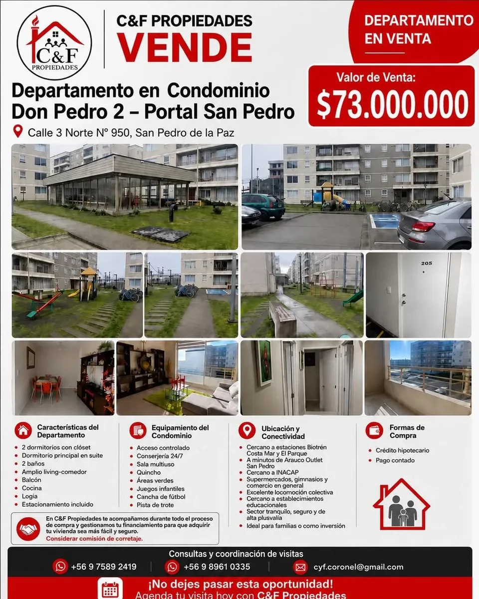 Imagen 1 de 12 de Se Vende Departamento En Condominio San Pedro