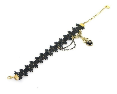 Pulsera Encaje Negro Muñequera Tobillo Ajustable I