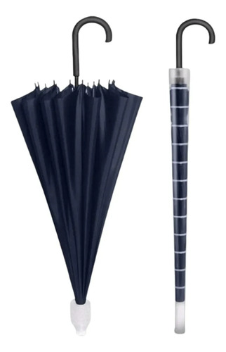 Paraguas Largo Funda Telescopica Pierre Cardin Pcpa08 Azul Oscuro Liso