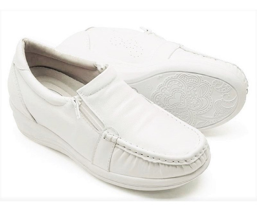 Sapato Mocassim Feminino Ortopedico Antistress Confort Couro | Mercado Livre