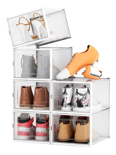 Organizadores De Cajas Apilables Para Zapatos, 6 Pza, Size M