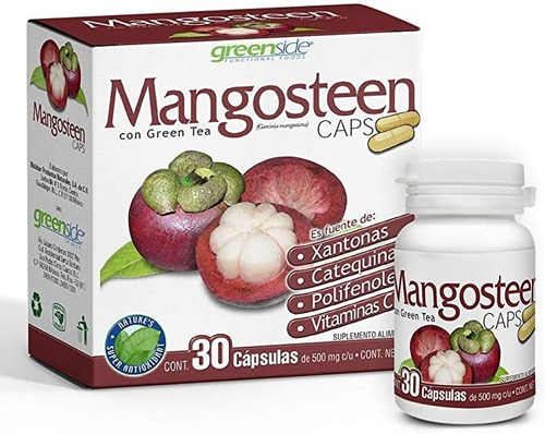 Greenside Mangosteen Con Green Tea  15g, 30 Capsulas Sfn