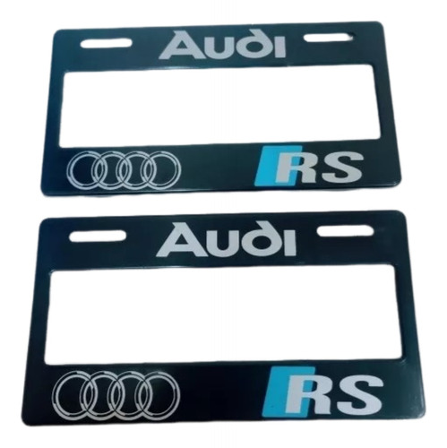 Par Porta Placas Autos Audi Rs Azul Ser