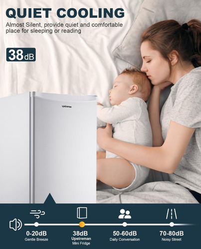 Frigobar C/mini Congelador, 3.2 Ft³; Upstreman; Blanco