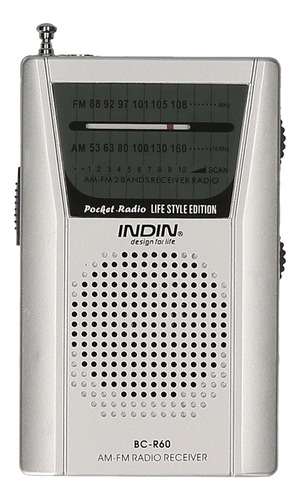 Radio De Bolsillo Portátil Bc-r60 Am Fm Que Funciona Con Pi