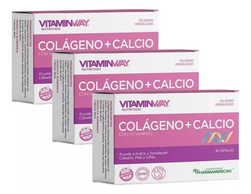 Colágeno + Calcio Vit A C E Vitaminway X 90 Caps