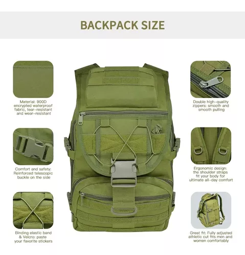 Mochila militar táctica, bolsa de 45 L, gran capacidad, mochila militar de  asalto de 3 días con parche de bandera de Estados Unidos, ACU camuflado