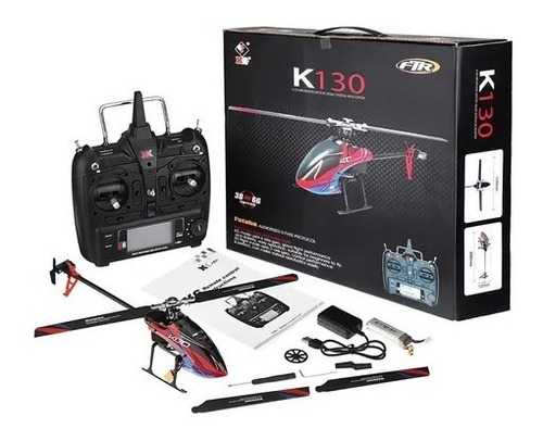 Helicoptero Controle Remoto  K130 Brushless 06 Ch 2.4 Ghz 3d Cor Vermelho