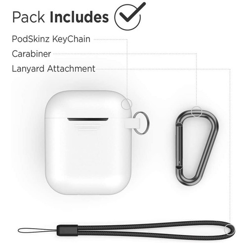 Carcasa Podskinz De Silicón Keybudz Para AirPods 1 & 2