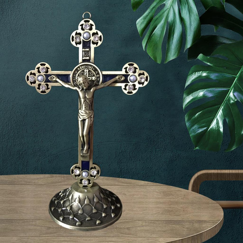 Crucifijo De Pared, Cruz, Decoración Artesanal En Bronce