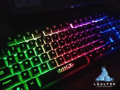 Imagen 5 de 9 de Combo Gamer Teclado Semi Mecanico Luz Led + Mouse 6 Botones