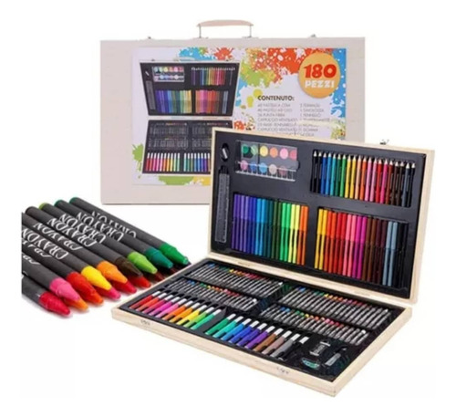 Set De Arte Maleta De Lápices-plumones-crayones 180pcs