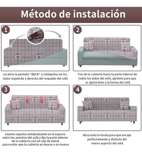 Protector Cubre Sala Ajustable Stretch Fit Elástico 3 Piezas