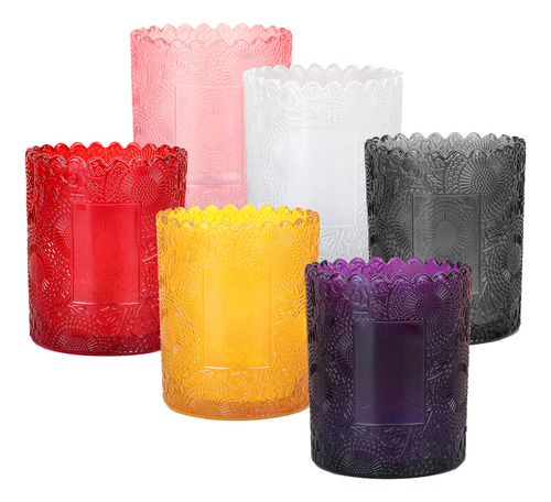 Recipientes Vasos De Vidrio P/velas 250ml - Pack 6 Colores
