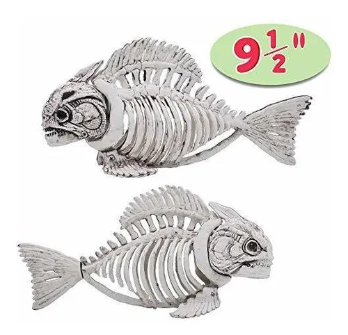 2 Pc 9.5 Pose-n-stay Esquelético De Los Pescados De Plástic