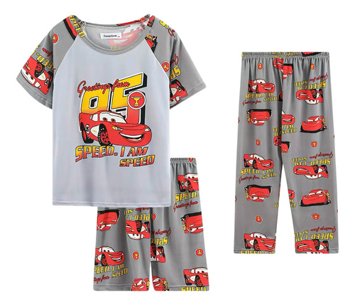 Pijama Niño Personajes 3 Pzs Pantalón Short Y Camisa Verano