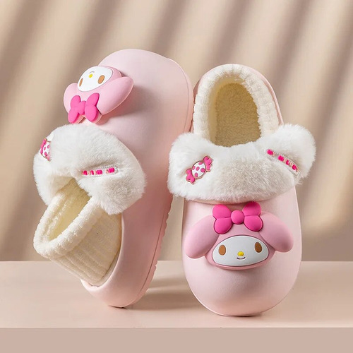 Zapatillas De Felpa Sanrio, Lindas Zapatillas Planas Y Cálid