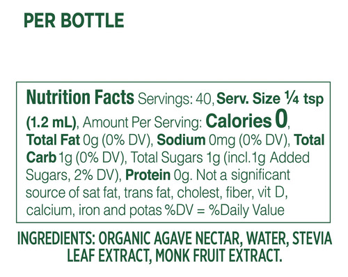 Edulcorante Líquido Whole Earth Stevia Y Monk Fruit 48 Ml 12