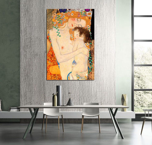 Cuadro 60x90cm Klimt Mother & Baby Hijo Amor Madre Vida