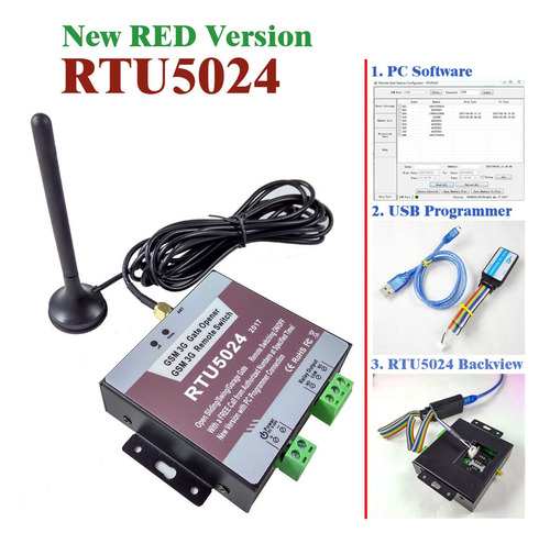 Versión Roja Rtu5024 Gsm Relay Sms Llame Al Control Remoto