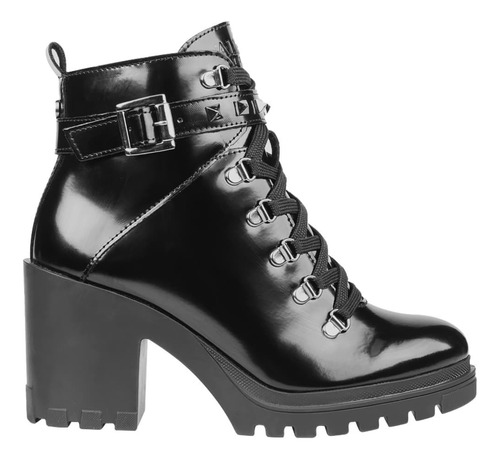 Bota Dama Thalia Sodi 8616 Militar En Negro