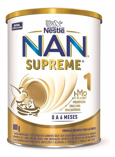 Nanlac Supreme Nestlé 1 Fórmula Infantil 800g 0 A 6 Meses Tradicional