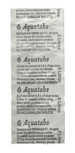 Blisters Aquatabs 17mg  (10 Tabletas) 