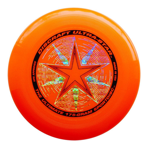 Frisbee Profesional Discraft 175 Gramos / 27cm. Ultra Star Sport Disc Naranja Brillante