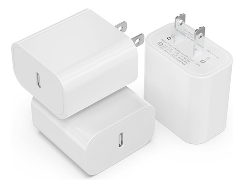 3pack Usb C Charger Block 20w [certificado Por Mfi], Igenjun