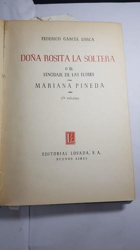 Doña Rosita La Soltera Y Mariana Pineda Federic Garcia Lorca