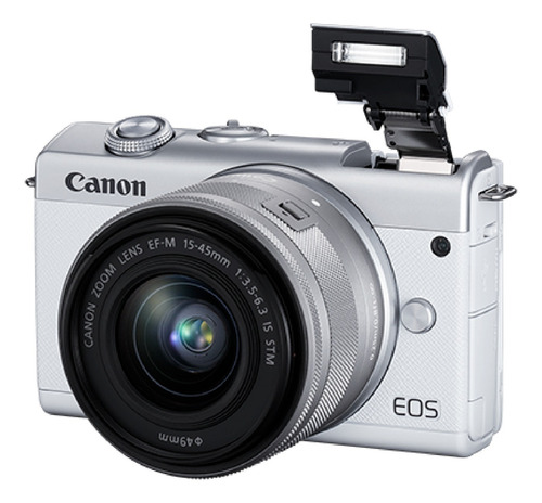 Imagen 2 de 3 de Canon EOS Kit M200 + lente 15-45mm IS STM sin espejo color blanco