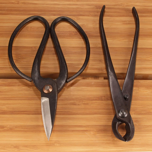 Set Cortador De Bonsai Bamboomn Cortador Concavo + Cizalla