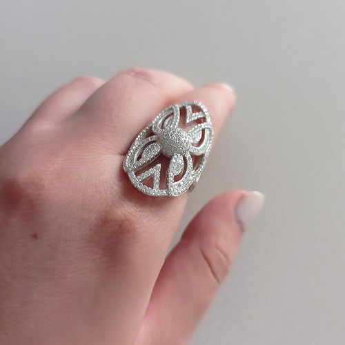 Imagen 5 de 6 de Anillo Plata Italiana 925 Y Circonitas Modelo Maxine