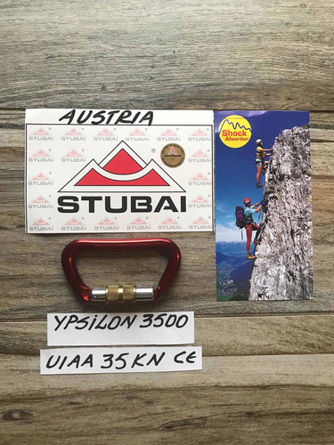 Mosquetón -stubai- Austria-ypsilon 3500-seguro Rosca-35kn-ce