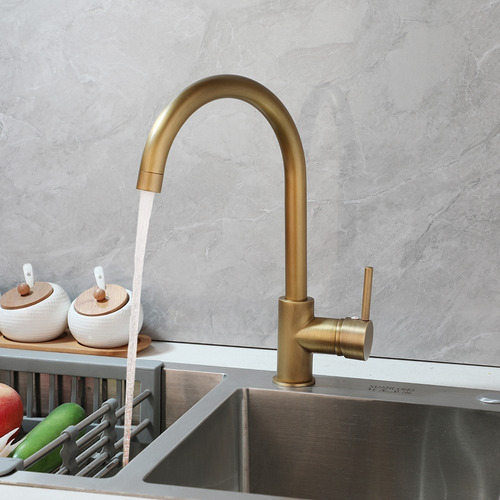 Grifería De Diseño Moderno Bronce Antiguo Cocina Baño Acabado Cepillado Monocomando Valemma