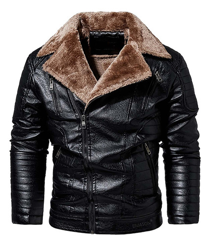 Chamarra L Jacket Coat Hombre Moda Invierno Forro Polar Cuer