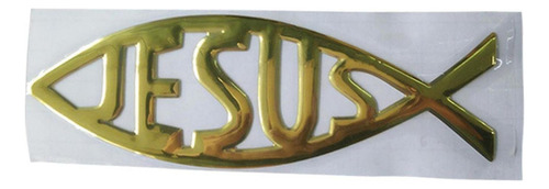 3d Auto Coche Cristiano Jesús Pez Aluminio Cromo Pegatina
