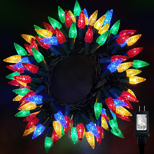 Luz Led Navidad Pie Modo Impermeable Adaptador Seguro Para