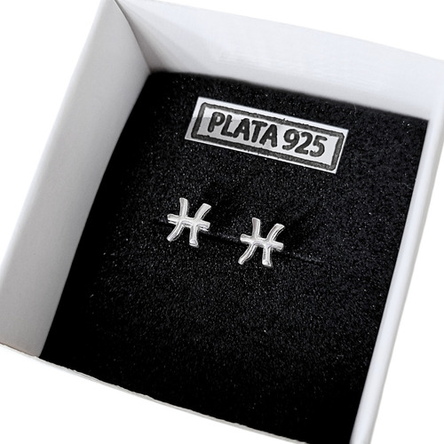 Aros Pasantes Signo Piscis De Plata 925