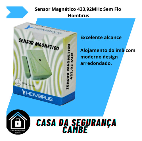 Sensor Magnético Sem Fio Hombrus 433,92 Mhz Code Learn