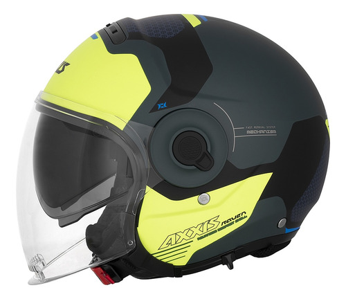 Casco Moto Abierto Axxis Raven Cypher Sv Amarillo Mate 