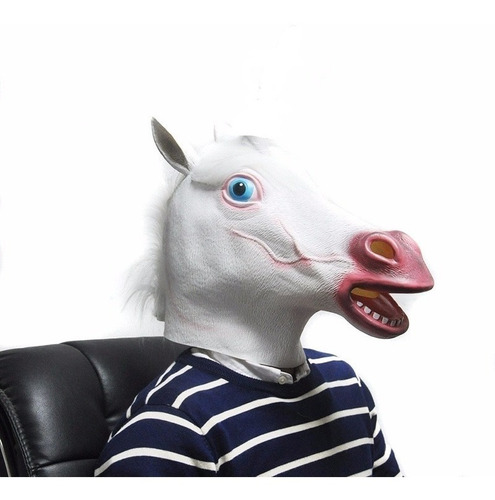 Máscara De Cavalo Látex Branco Promoção Aproveite