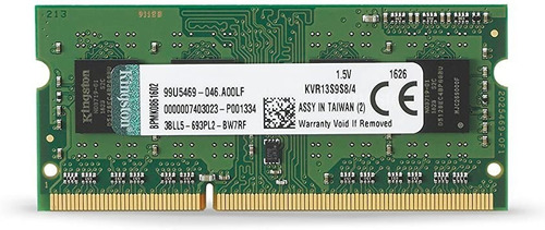 Memoria Ram 4gb Kingston Kvr Ddr3-10600 Kvr13s9s8/4 1.5v