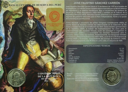 Blister Bicentenario Colección José Faustino Sánchez Carrión