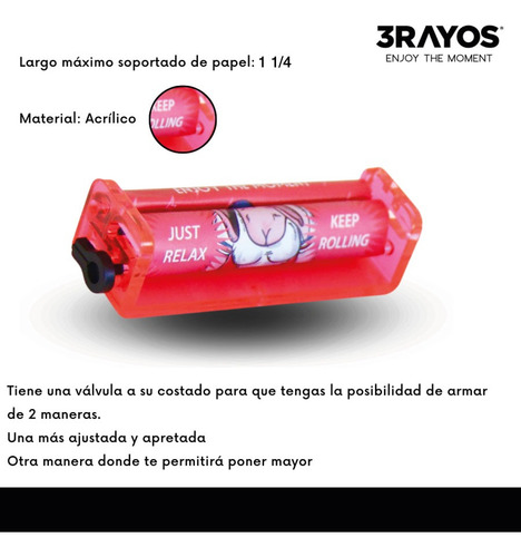 Kit Armador Cigarrillo + Lata + Celulosa Y Tips X 100 3rayos Rosa